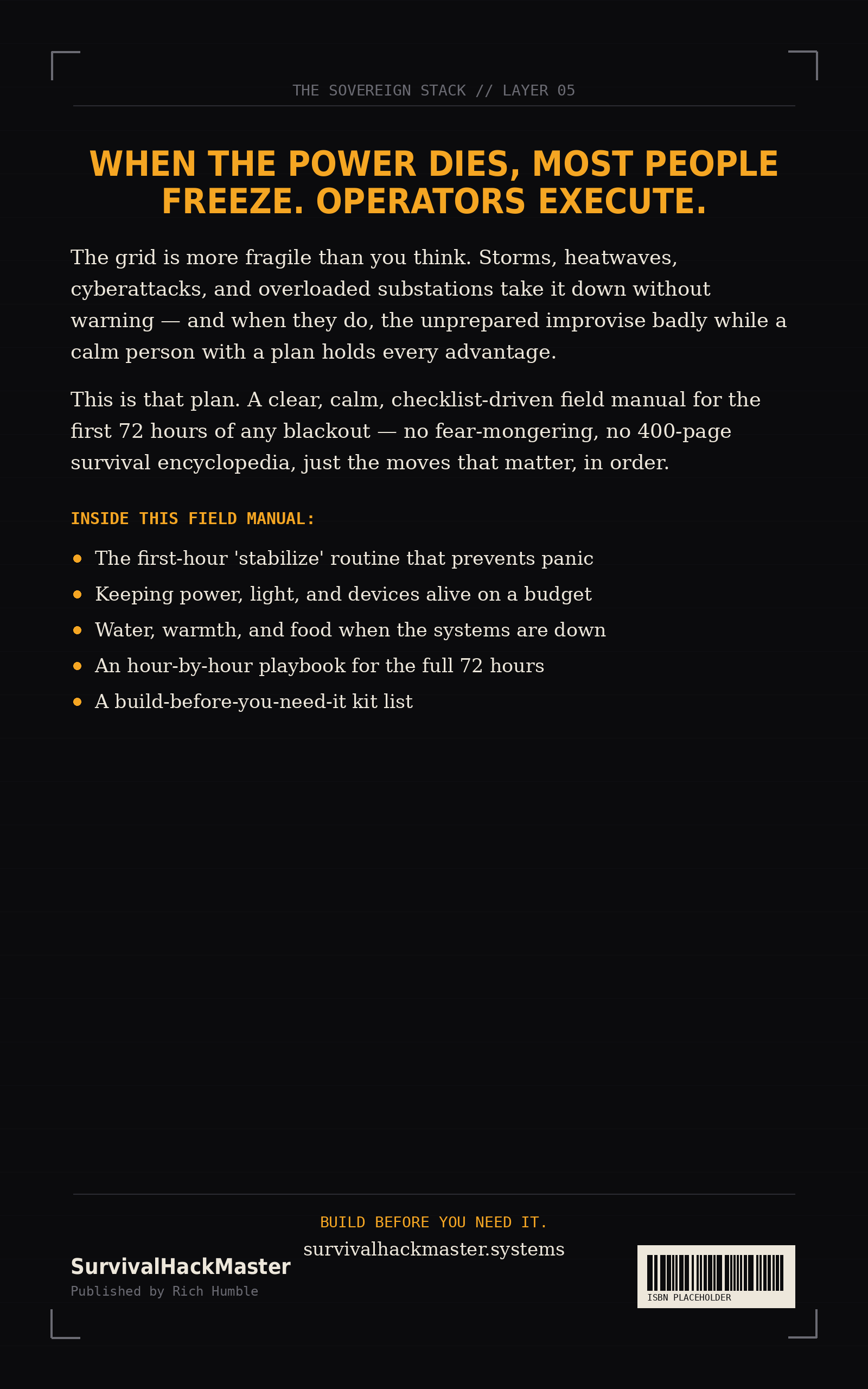 The Grid-Down Playbook — back cover