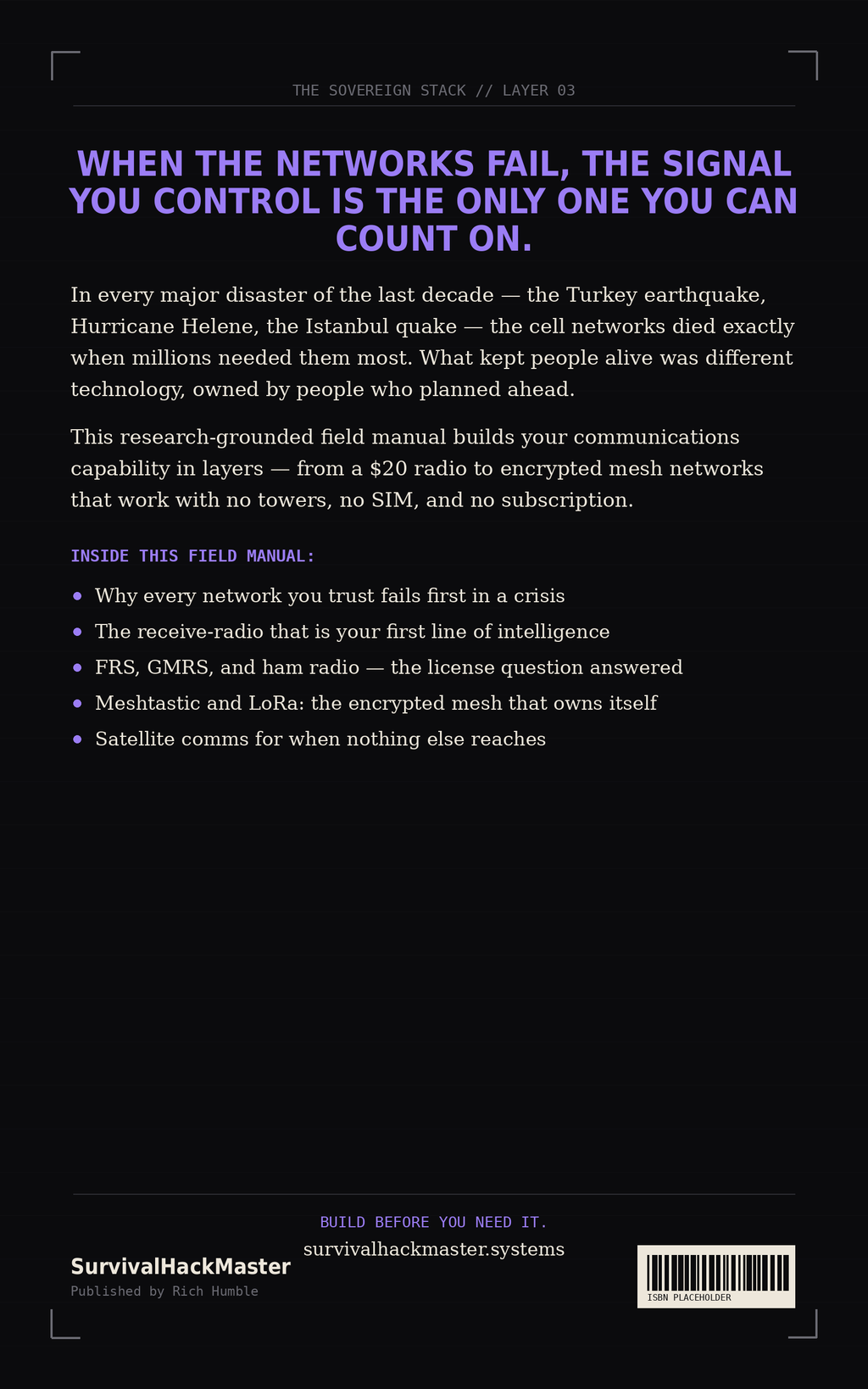 The Off-Grid Comms Playbook — back cover