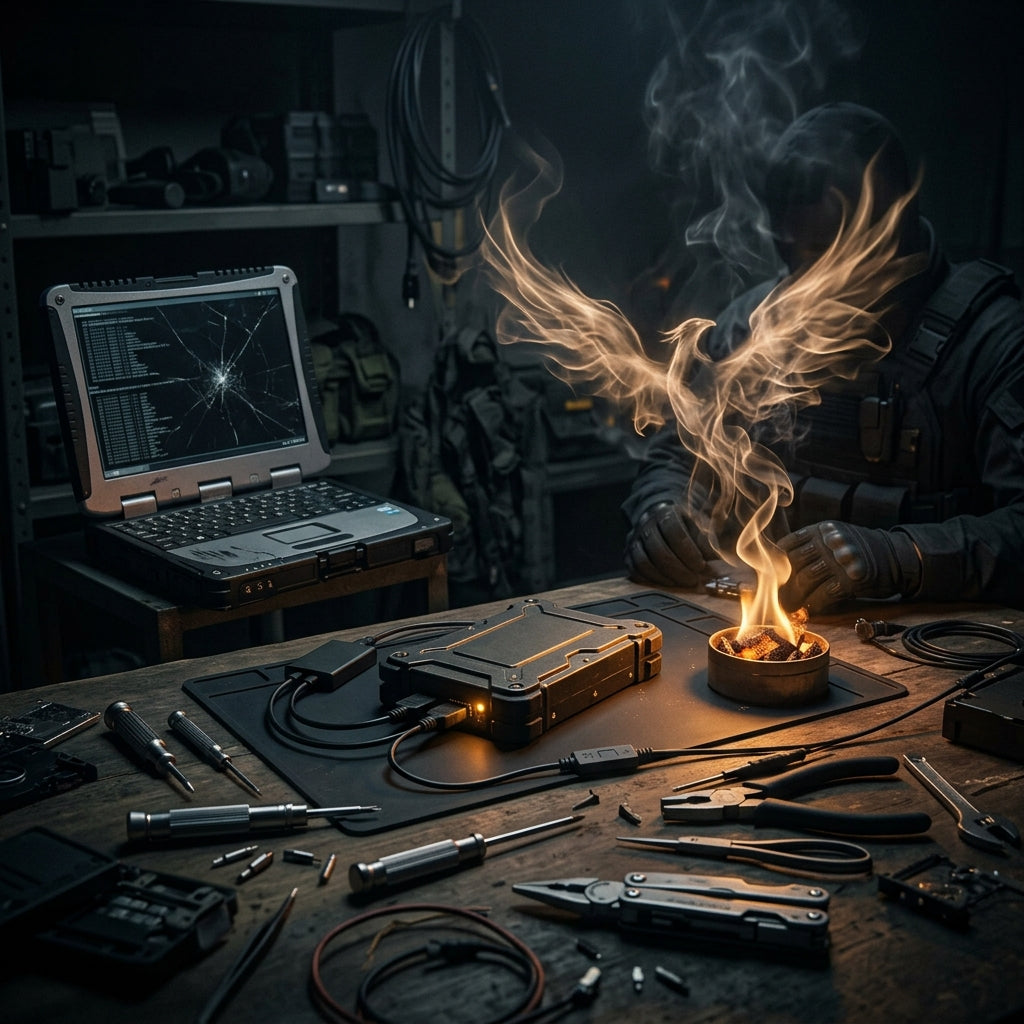 The Phoenix Restoration Protocol — recovery workbench scene