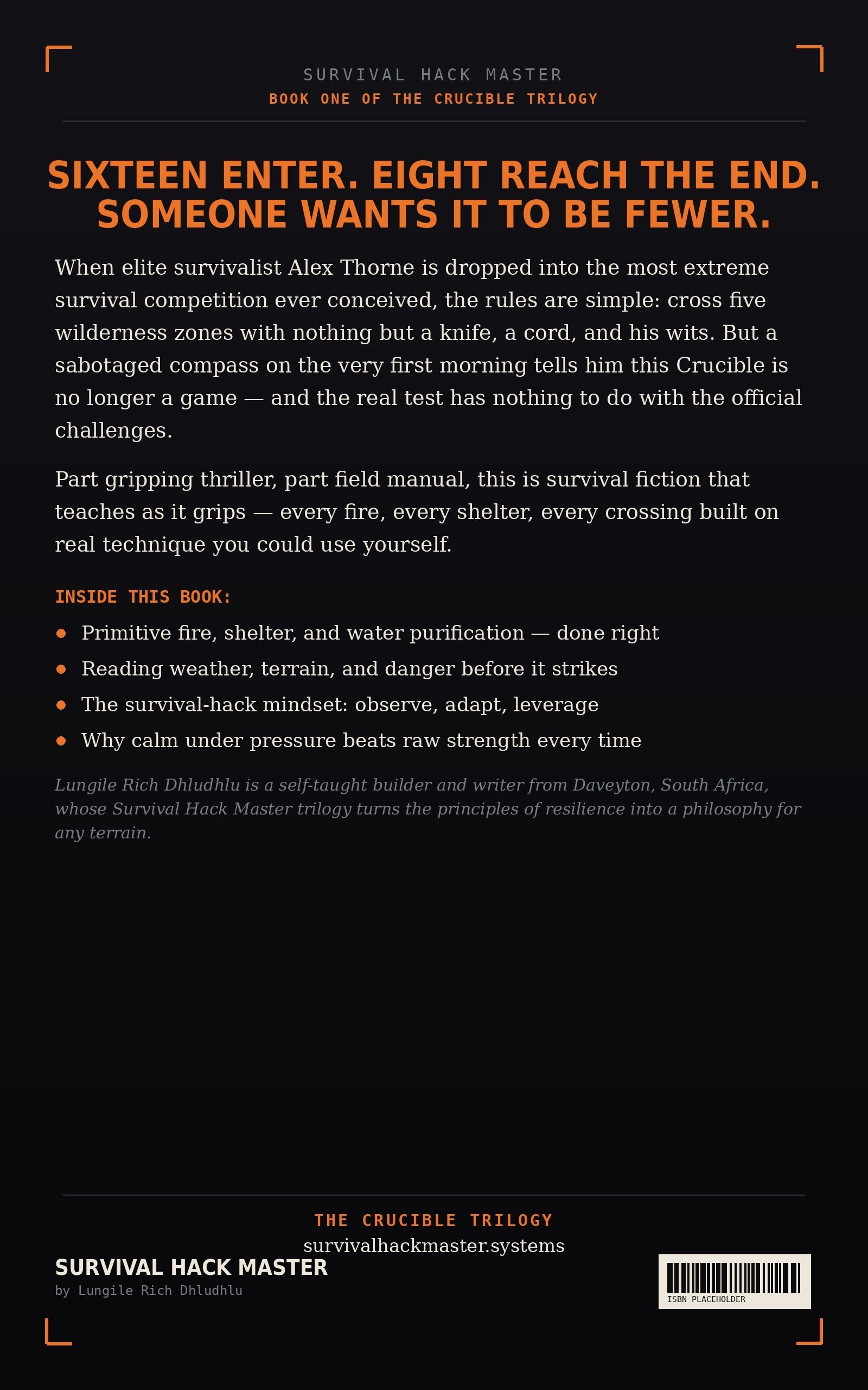 The Wilderness Crucible — back cover